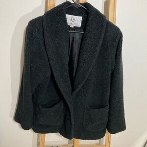 Kristen Blake women’s Apres teddy bear coat jacket size small black ￼